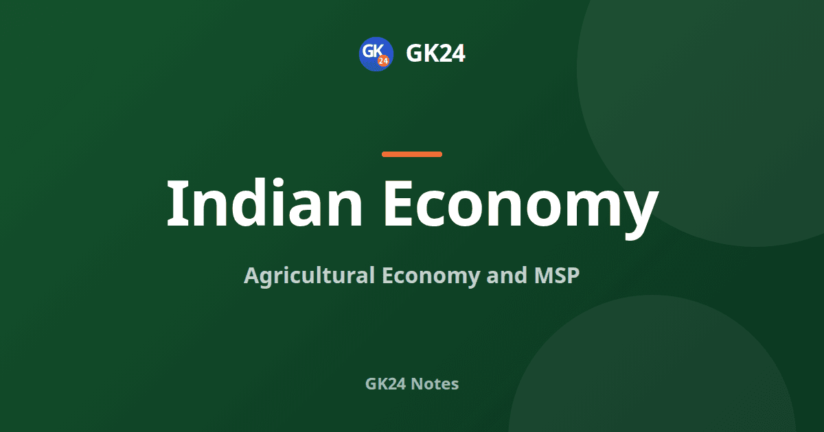 Agricultural Economy and MSP: CACP, Costs and Procurement — GK24 title card
