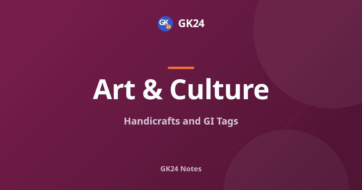 Handicrafts and GI Tags of India: Crafts, Act and PYQs — GK24 title card