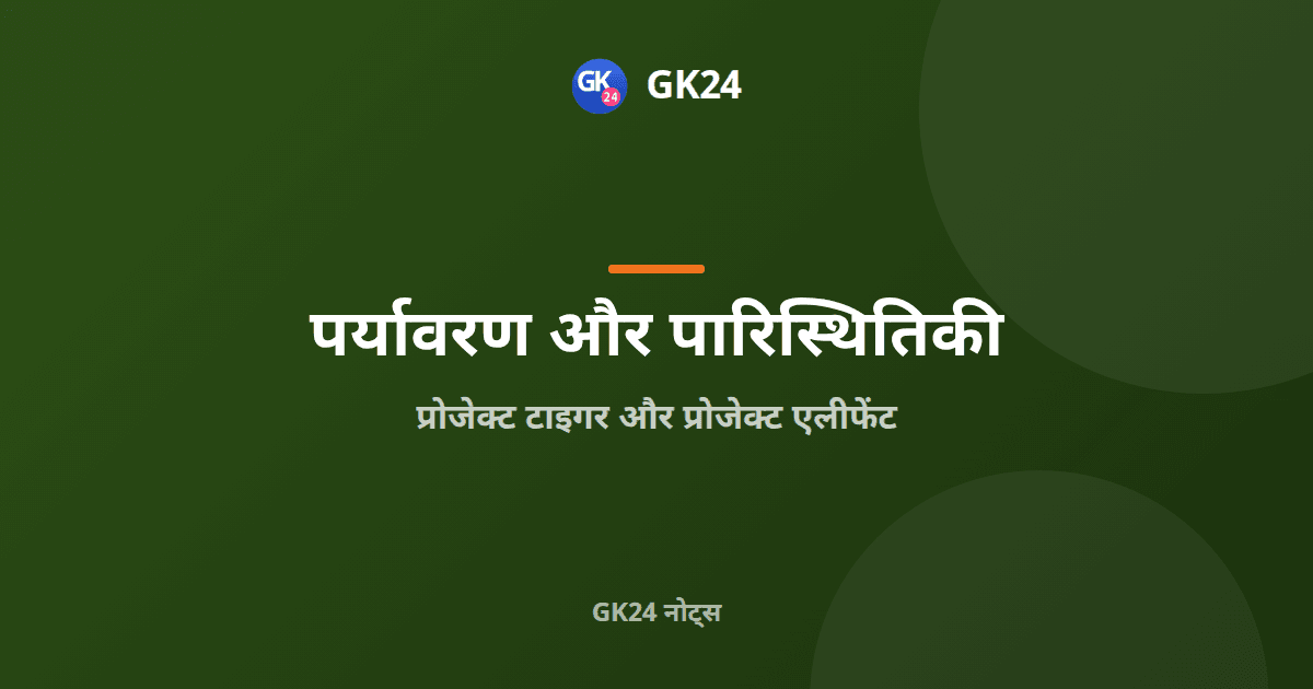 प्रोजेक्ट टाइगर और प्रोजेक्ट एलीफेंट: एनटीसीए, अभयारण्य और माइक — GK24 title card
