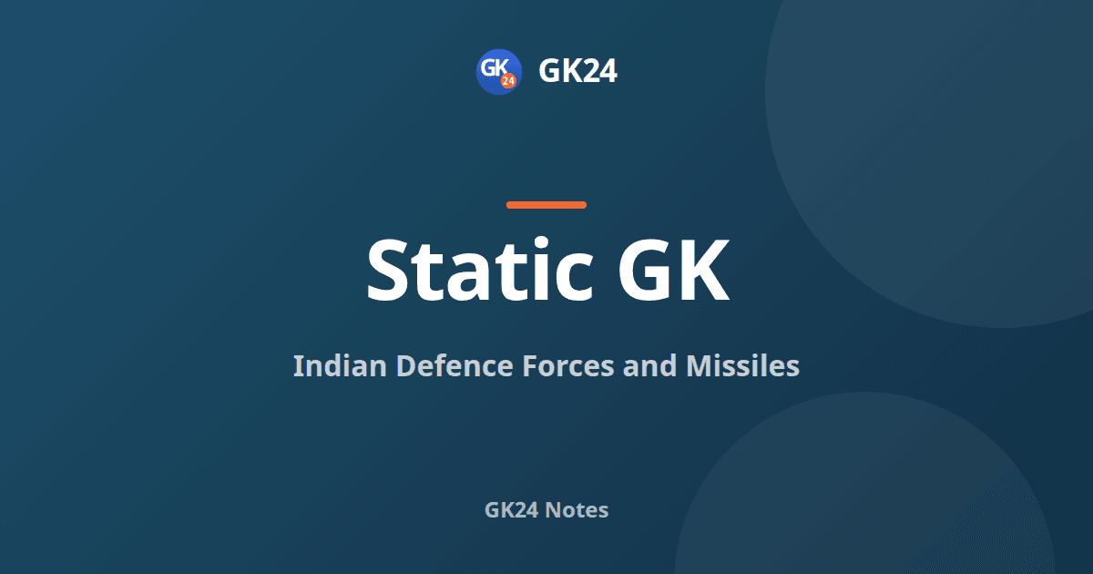 Indian Defence Forces and Missiles: Static GK and PYQs — GK24 title card