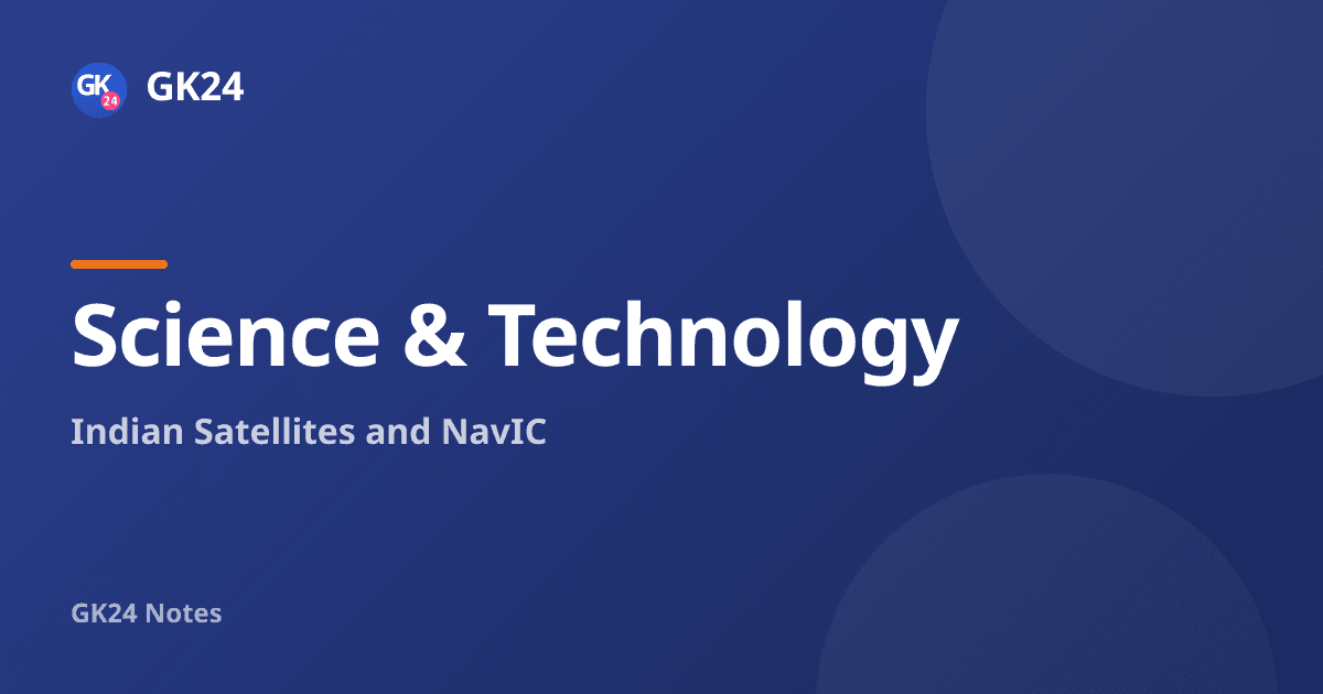 Indian Satellites and NavIC: Series, Firsts and MCQs — GK24 title card