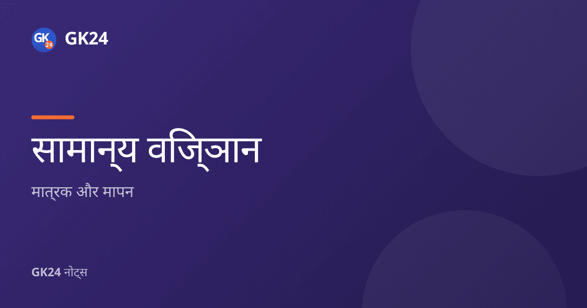 मात्रक और मापन: एसआई मात्रक, विमाएं एवं यंत्र — GK24 title card