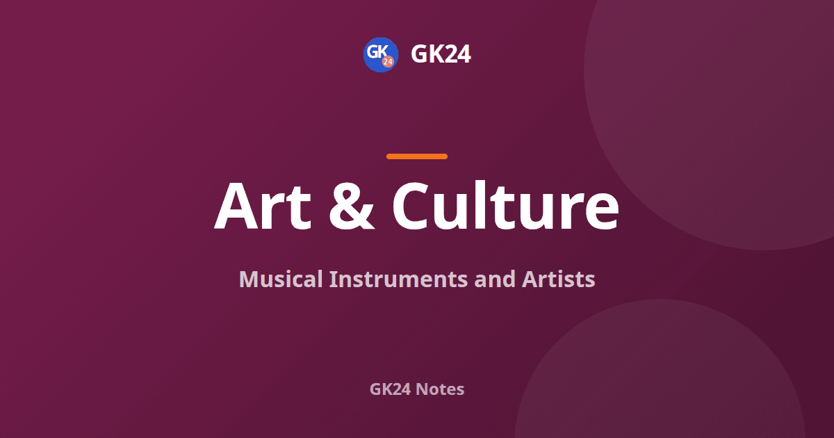 Musical Instruments and Artists: Tata, Sushira, Avanaddha, Ghana — GK24 title card