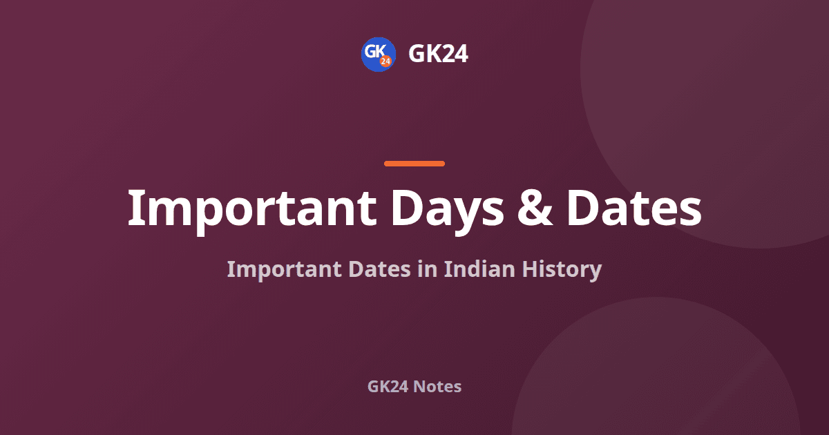 Important Dates in Indian History: Timeline for Exams — GK24 title card