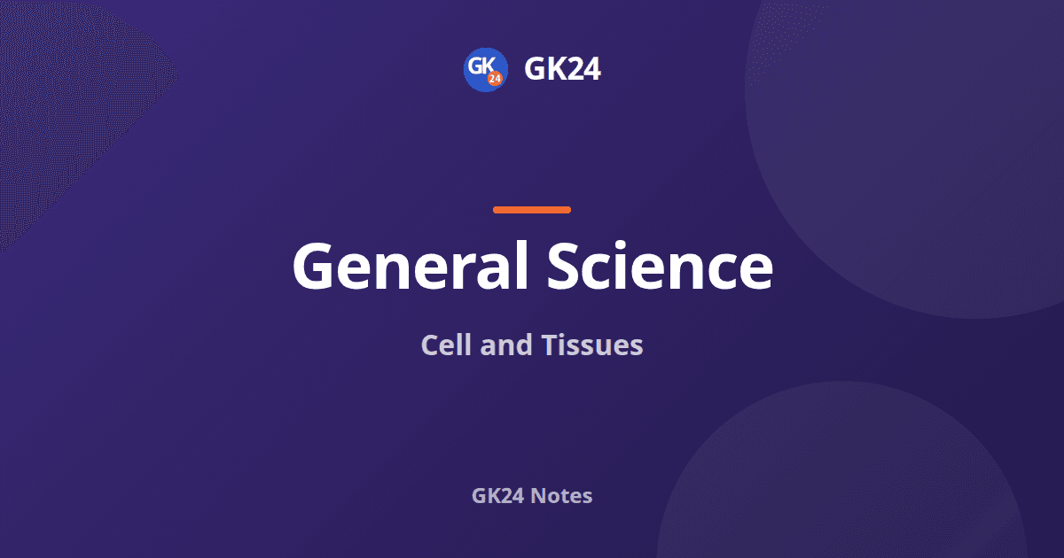 Cell and Tissues: Organelles, Plant and Animal Tissues — GK24 title card
