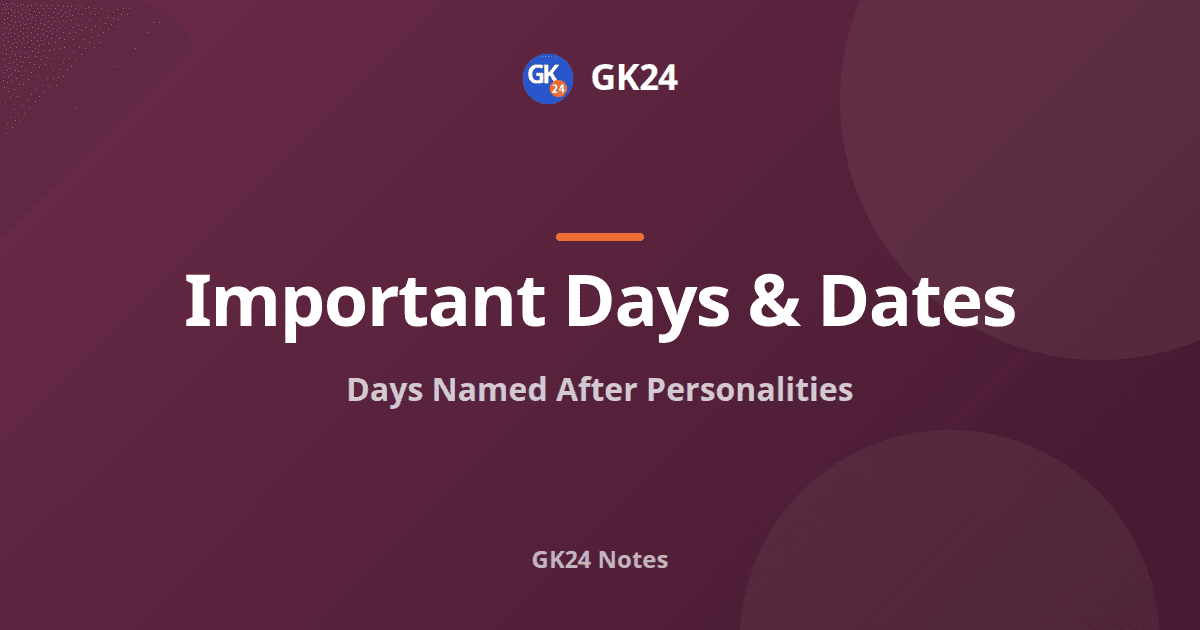 Days Named After Personalities: Dates and Reasons — GK24 title card