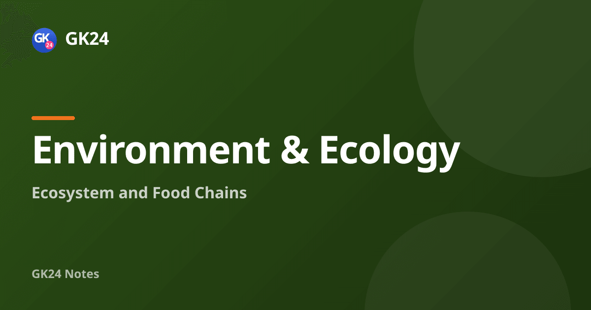 Ecosystem and Food Chains: Components, Levels and Pyramids — GK24 title card