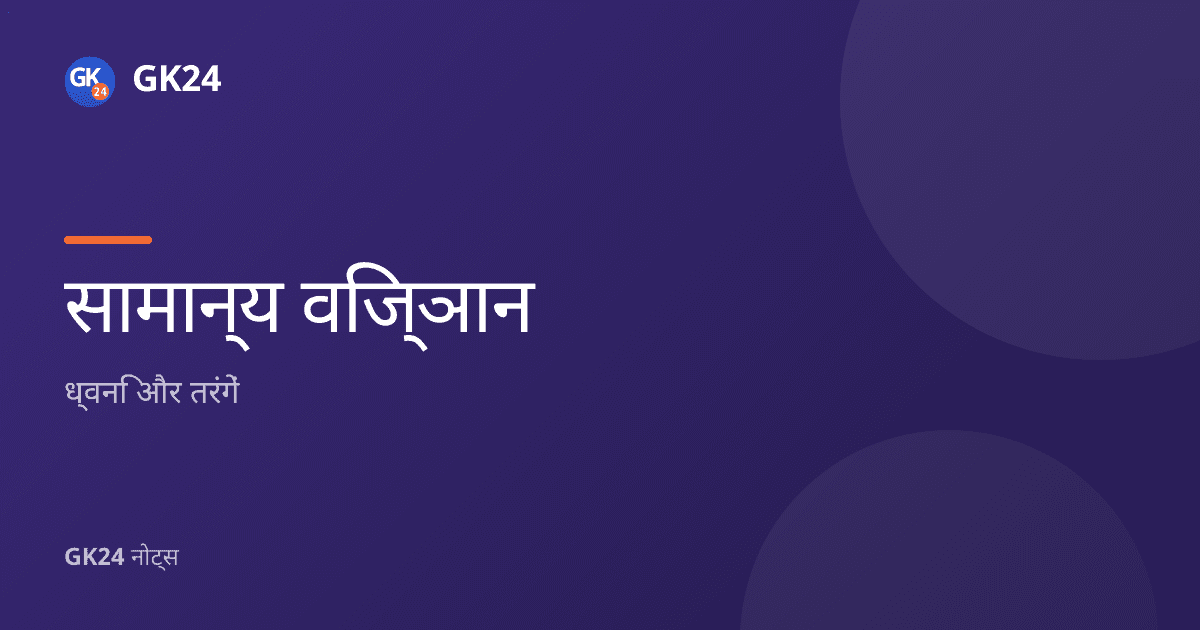 ध्वनि और तरंगें: गुण, चाल और परीक्षा प्रश्न — GK24 title card