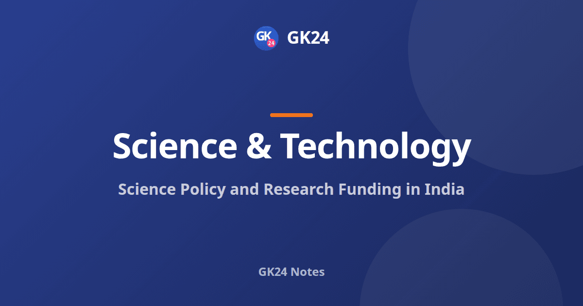 Science Policy and Research Funding in India: Exam Notes — GK24 title card