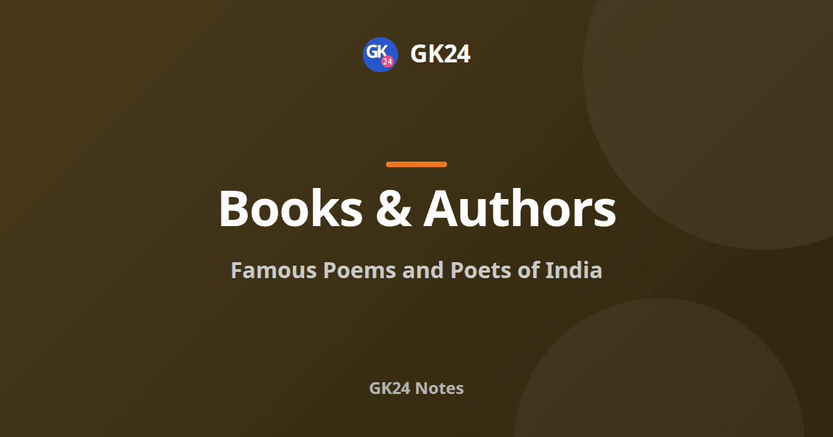 Famous Poems and Poets of India: Works and Languages — GK24 title card
