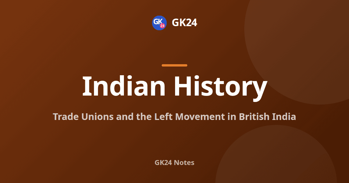 Trade Unions and the Left Movement in British India: Notes — GK24 title card