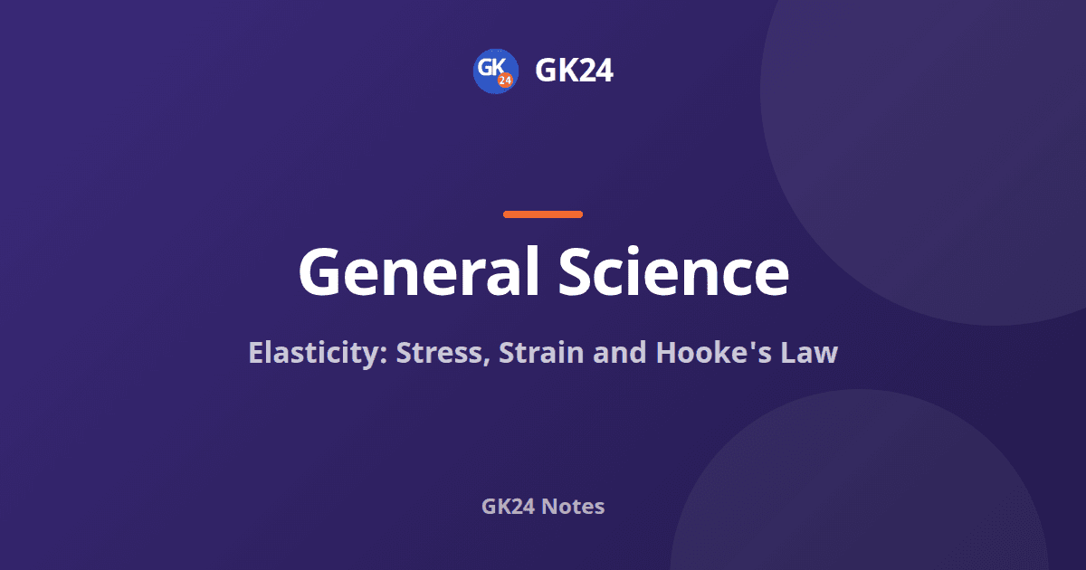 Elasticity, Stress, Strain and Hooke's Law: Exam Notes — GK24 title card