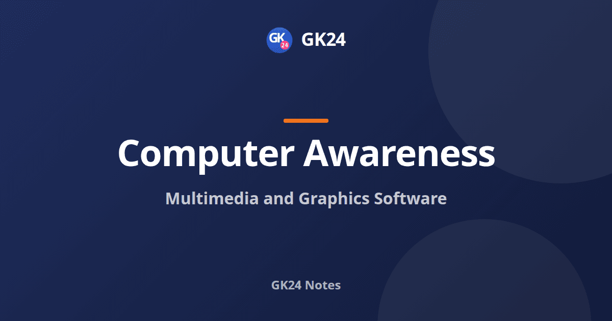 Multimedia and Graphics Software: Formats, Tools and PYQs — GK24 title card