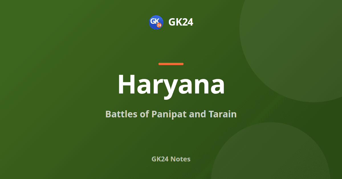 Battles of Panipat and Tarain: Years and Winners — GK24 title card