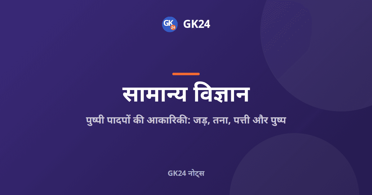 पुष्पी पादपों की आकारिकी: जड़, तना और पुष्प — GK24 title card