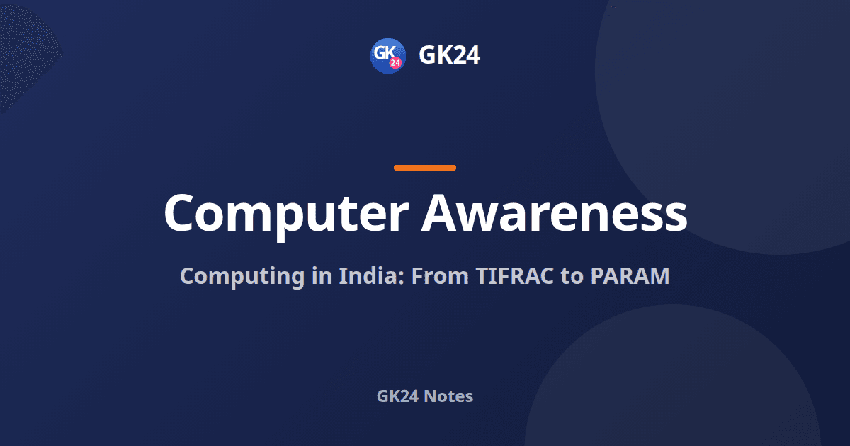 Computing in India: From TIFRAC to PARAM Supercomputers — GK24 title card