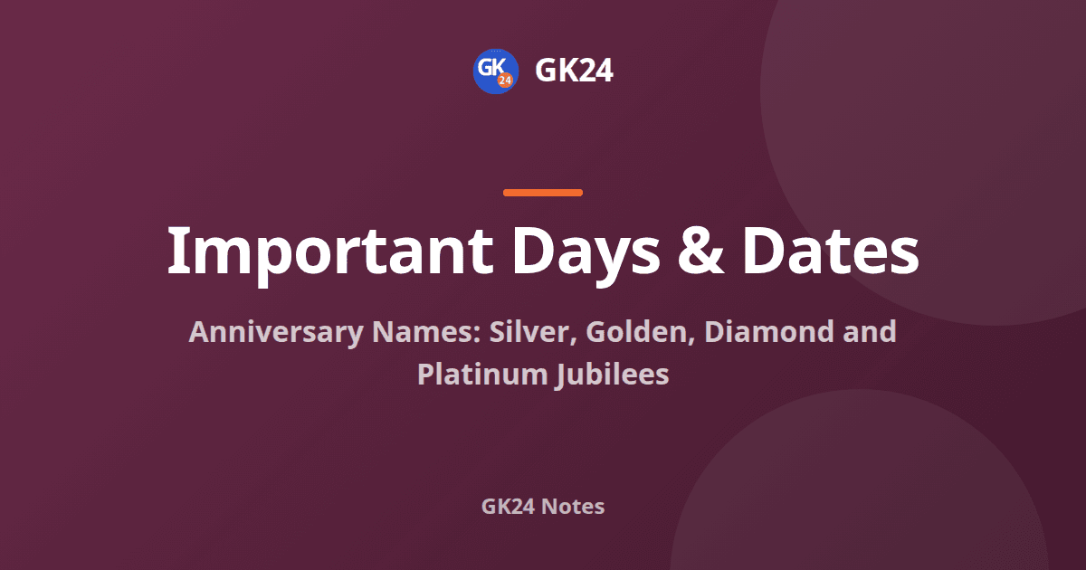 Silver, Golden, Diamond and Platinum Jubilees: Full List — GK24 title card