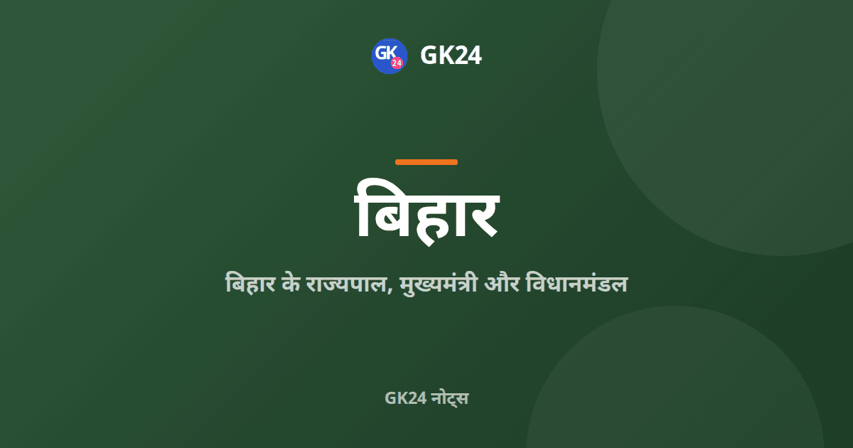 बिहार के राज्यपाल, मुख्यमंत्री और विधानमंडल: अनुच्छेद — GK24 title card