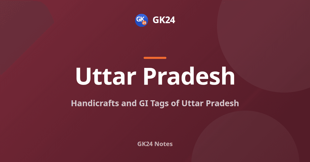 Handicrafts and GI Tags of Uttar Pradesh: District List — GK24 title card