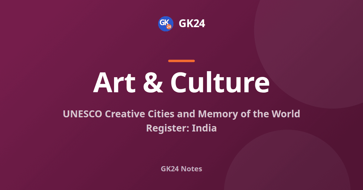 UNESCO Creative Cities and Memory of the World: India — GK24 title card