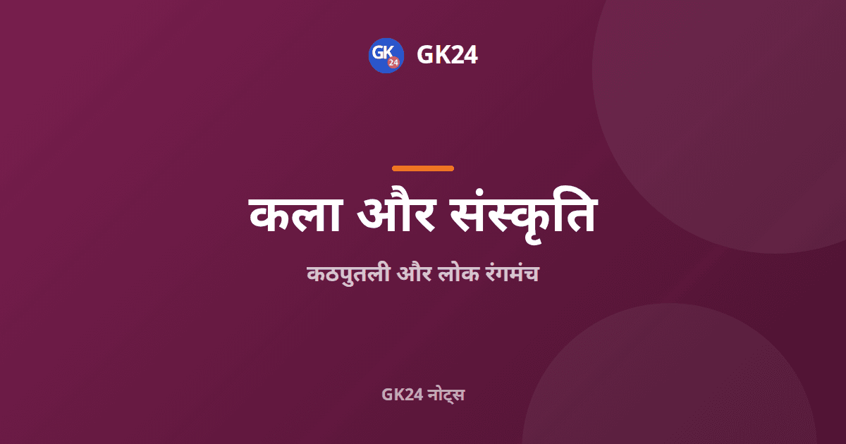 भारत की कठपुतली कला और लोक रंगमंच: रूप और राज्य — GK24 title card