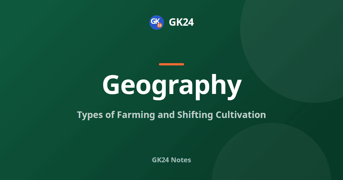 Types of Farming and Shifting Cultivation: GK Notes — GK24 title card