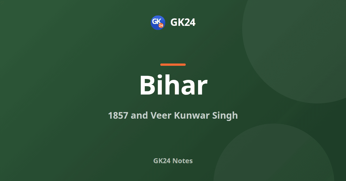 1857 in Bihar and Veer Kunwar Singh: Exam Notes — GK24 title card