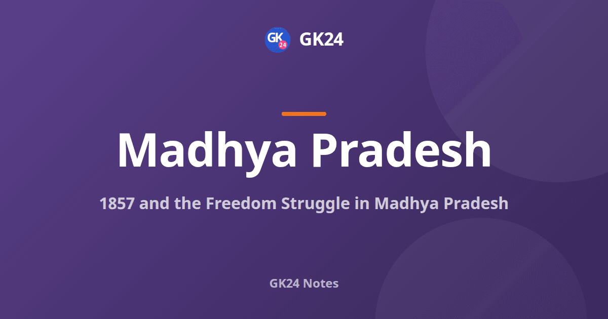 1857 and the Freedom Struggle in Madhya Pradesh — GK24 title card