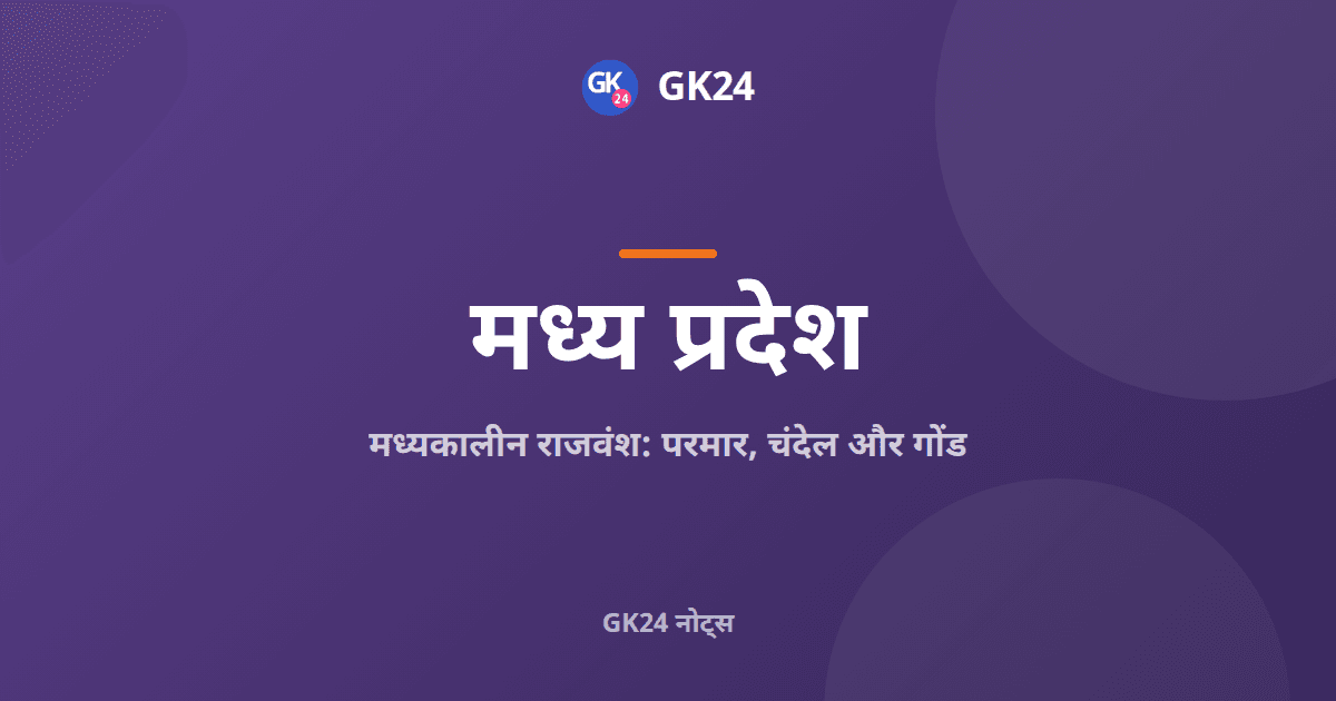 मध्यकालीन मध्य प्रदेश: परमार, चंदेल और गोंड राज्य — GK24 title card