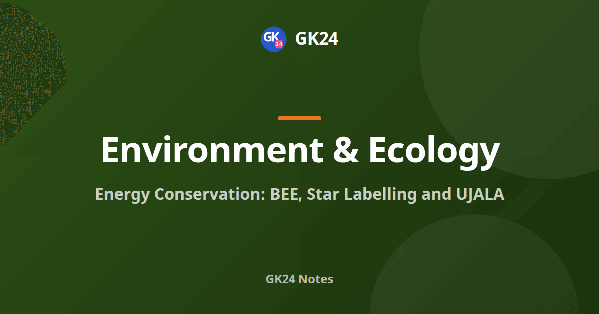 Energy Conservation: BEE, Star Labelling and UJALA — GK24 title card