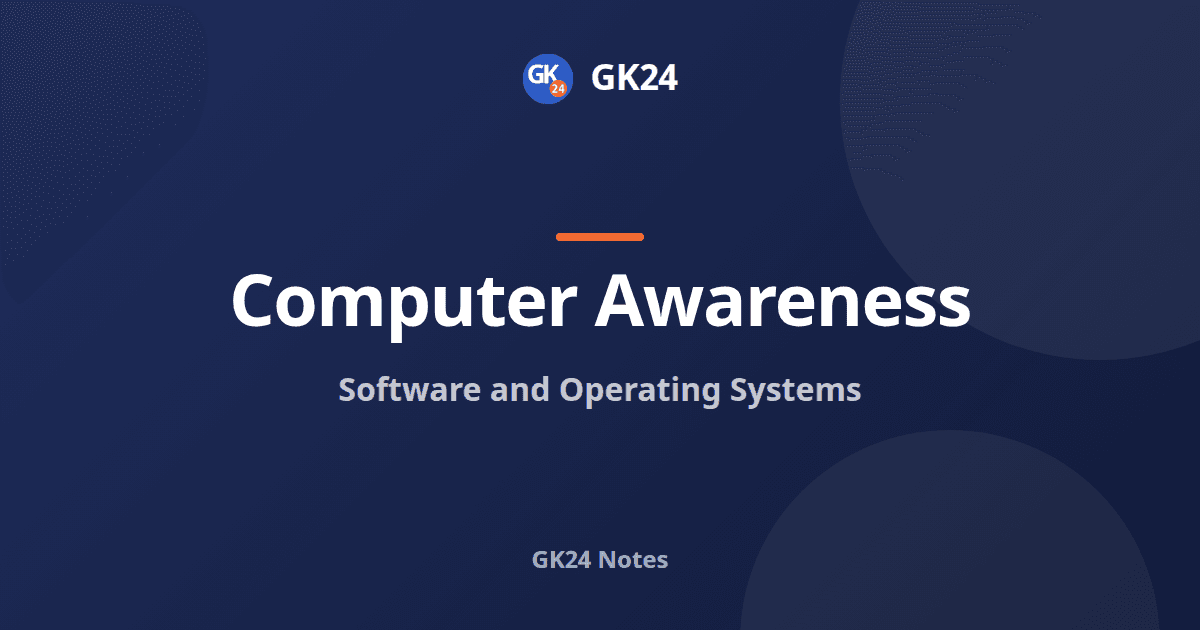 Software and Operating Systems: Types, Functions and MCQs — GK24 title card