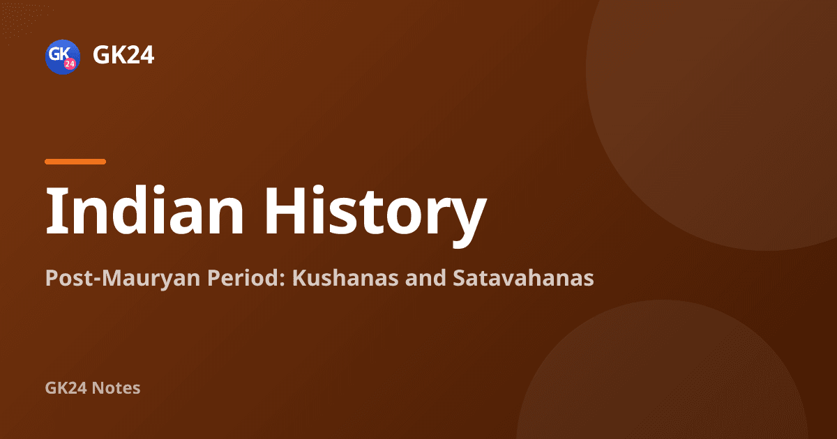 Post-Mauryan Period: Kushanas, Satavahanas and PYQs — GK24 title card