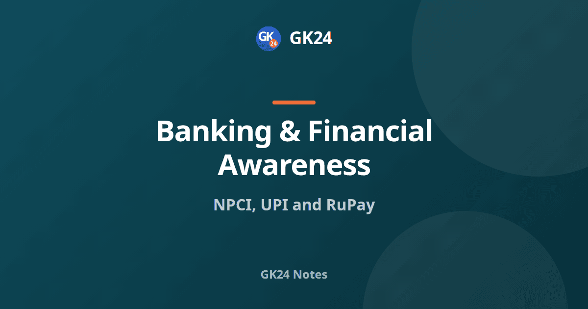 NPCI, UPI and RuPay: Retail Payment Systems of India — GK24 title card