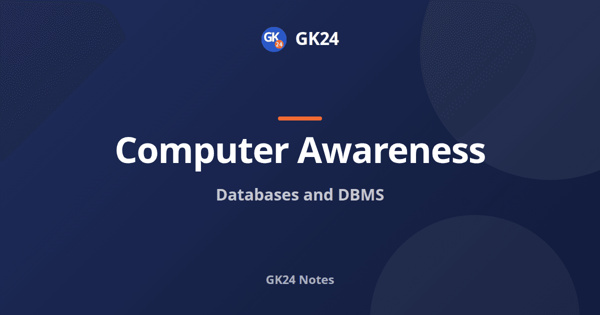 Databases and DBMS: Models, Keys, SQL and Normalisation — GK24 title card