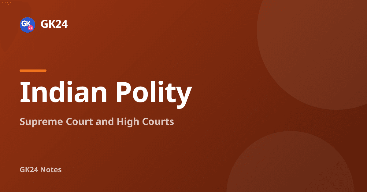 Supreme Court and High Courts of India: Notes, Articles and PYQs — GK24 title card