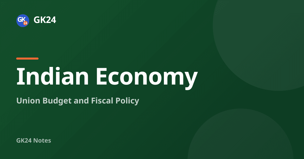 Union Budget and Fiscal Policy: Deficits, Articles and PYQs — GK24 title card