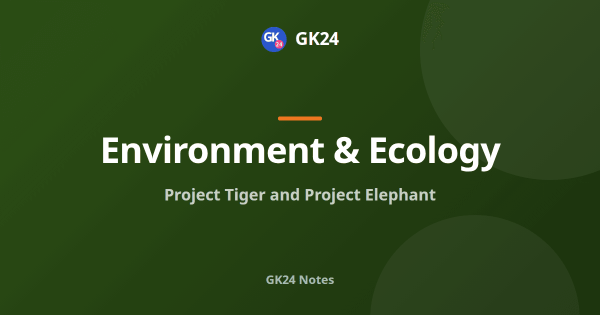 Project Tiger and Project Elephant: NTCA, Reserves and MIKE — GK24 title card