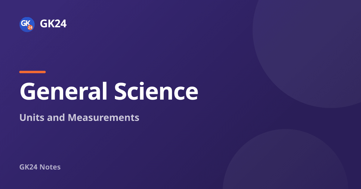 Units and Measurements: SI Units, Dimensions and Instruments — GK24 title card