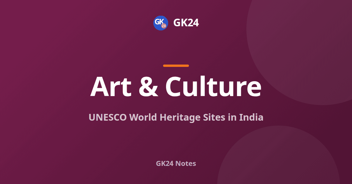 UNESCO World Heritage Sites in India: List and Facts — GK24 title card