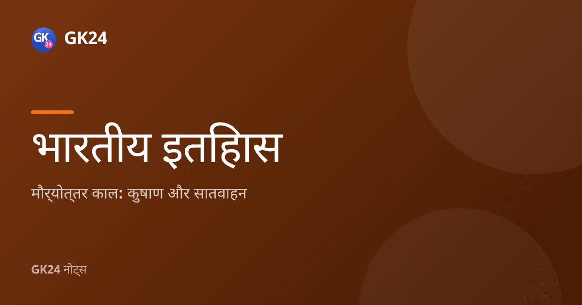 मौर्योत्तर काल: कुषाण, सातवाहन और विगत प्रश्न — GK24 title card