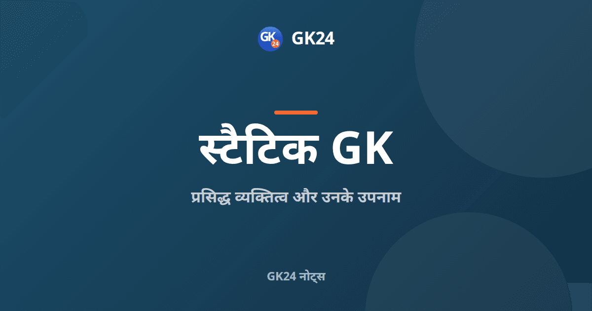 प्रसिद्ध व्यक्तित्व और उनके उपनाम: परीक्षा सूची — GK24 title card