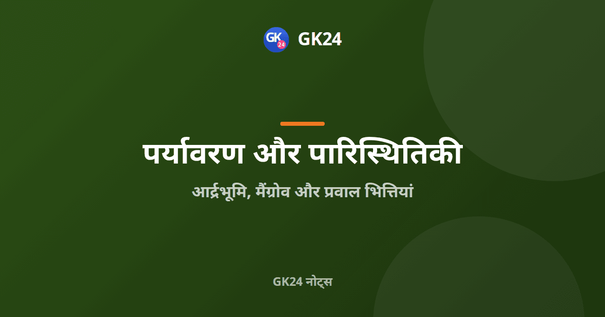 आर्द्रभूमि, मैंग्रोव और प्रवाल भित्तियां: रामसर स्थल और प्रश्न — GK24 title card