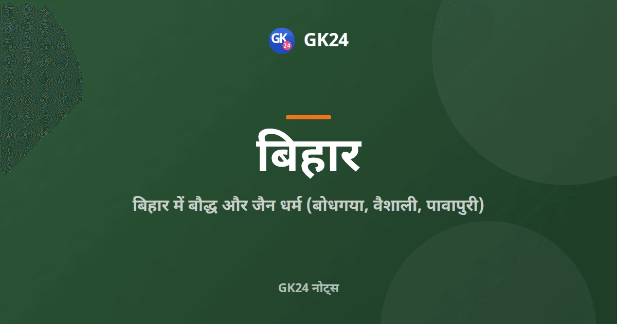 बिहार में बौद्ध और जैन धर्म: स्थल और संगीतियां — GK24 title card