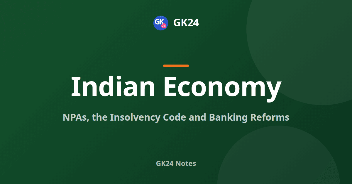 NPAs, the Insolvency and Bankruptcy Code and Banking Reforms — GK24 title card