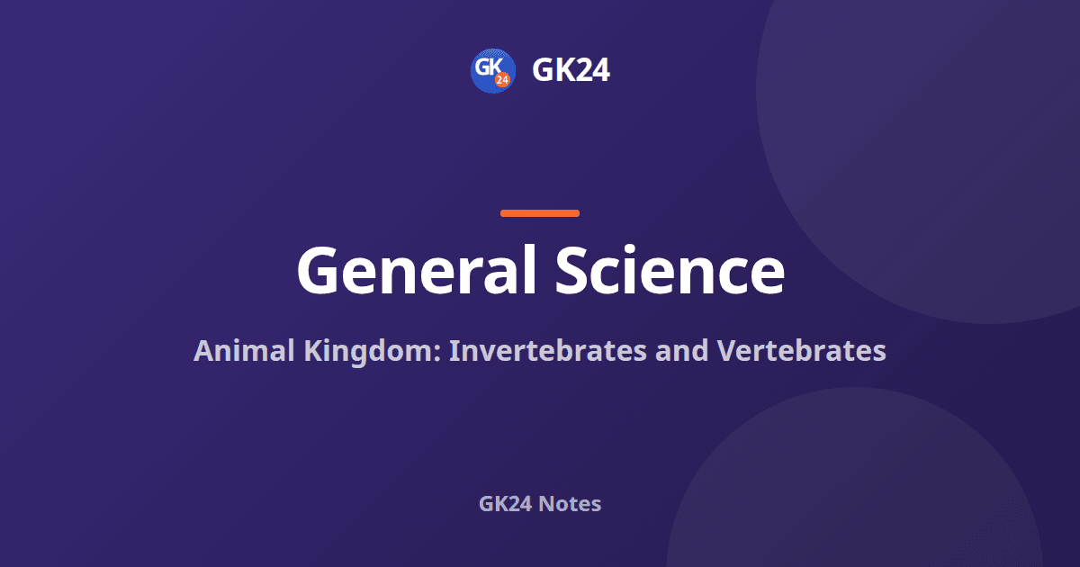 Animal Kingdom: Invertebrates and Vertebrates Notes — GK24 title card
