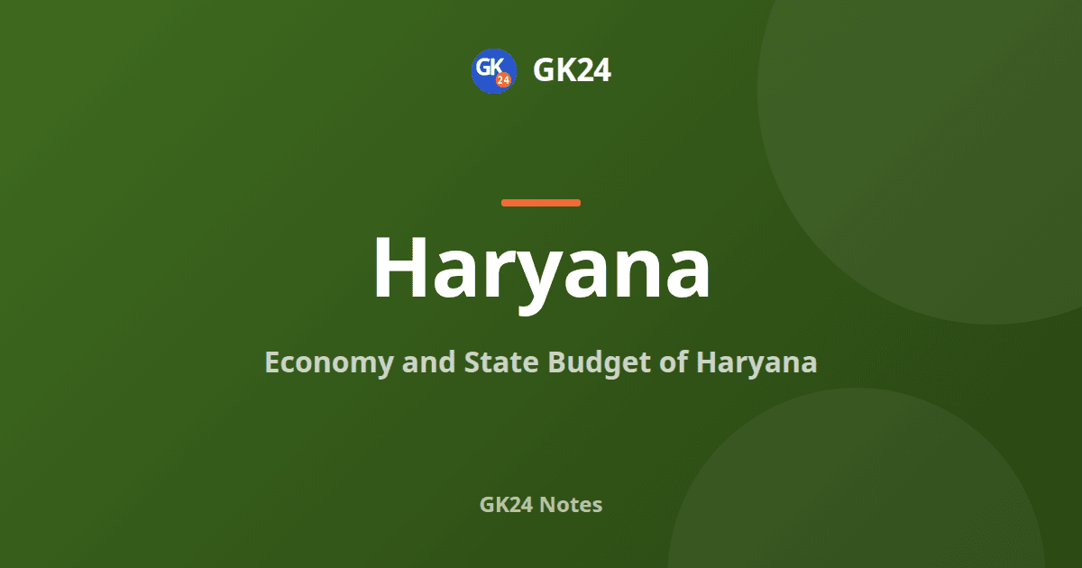 Economy and State Budget of Haryana: Facts and Articles — GK24 title card