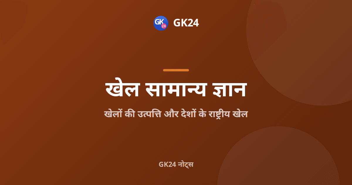 खेलों की उत्पत्ति और देशों के राष्ट्रीय खेल: पूरी सूची — GK24 title card