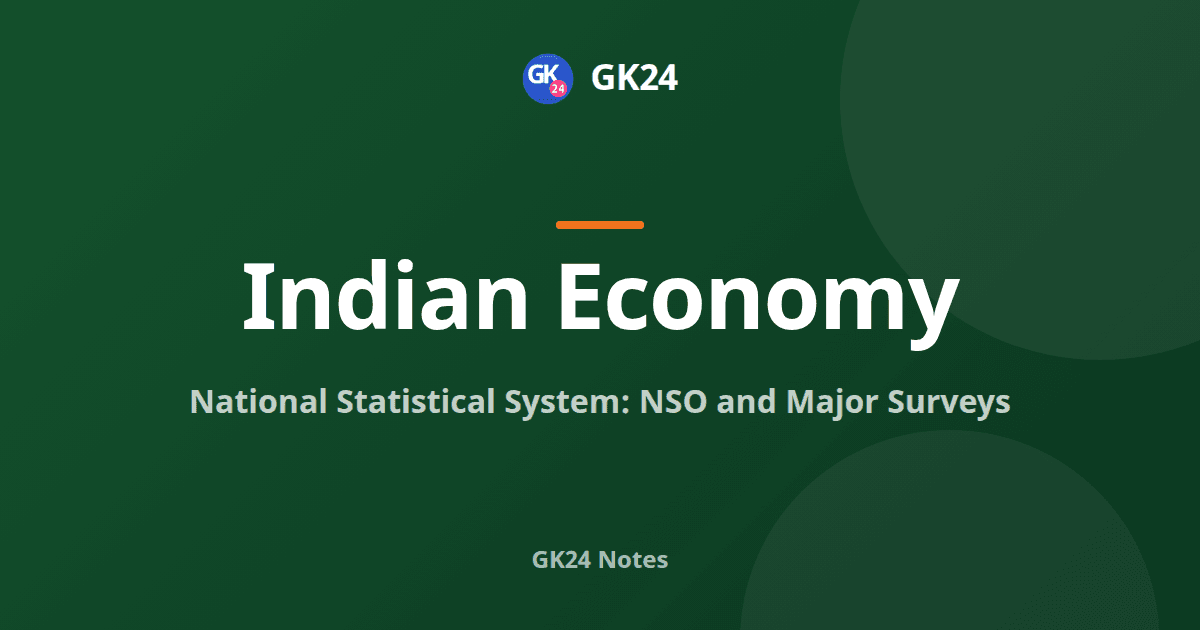 National Statistical System of India: NSO and Surveys — GK24 title card