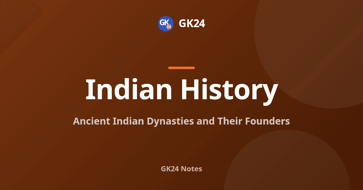 Ancient Indian Dynasties and Their Founders: Full List — GK24 title card