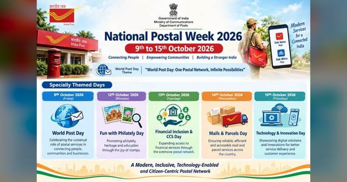 राष्ट्रीय डाक सप्ताह 2026 का शुभारंभ विश्व डाक दिवस से
